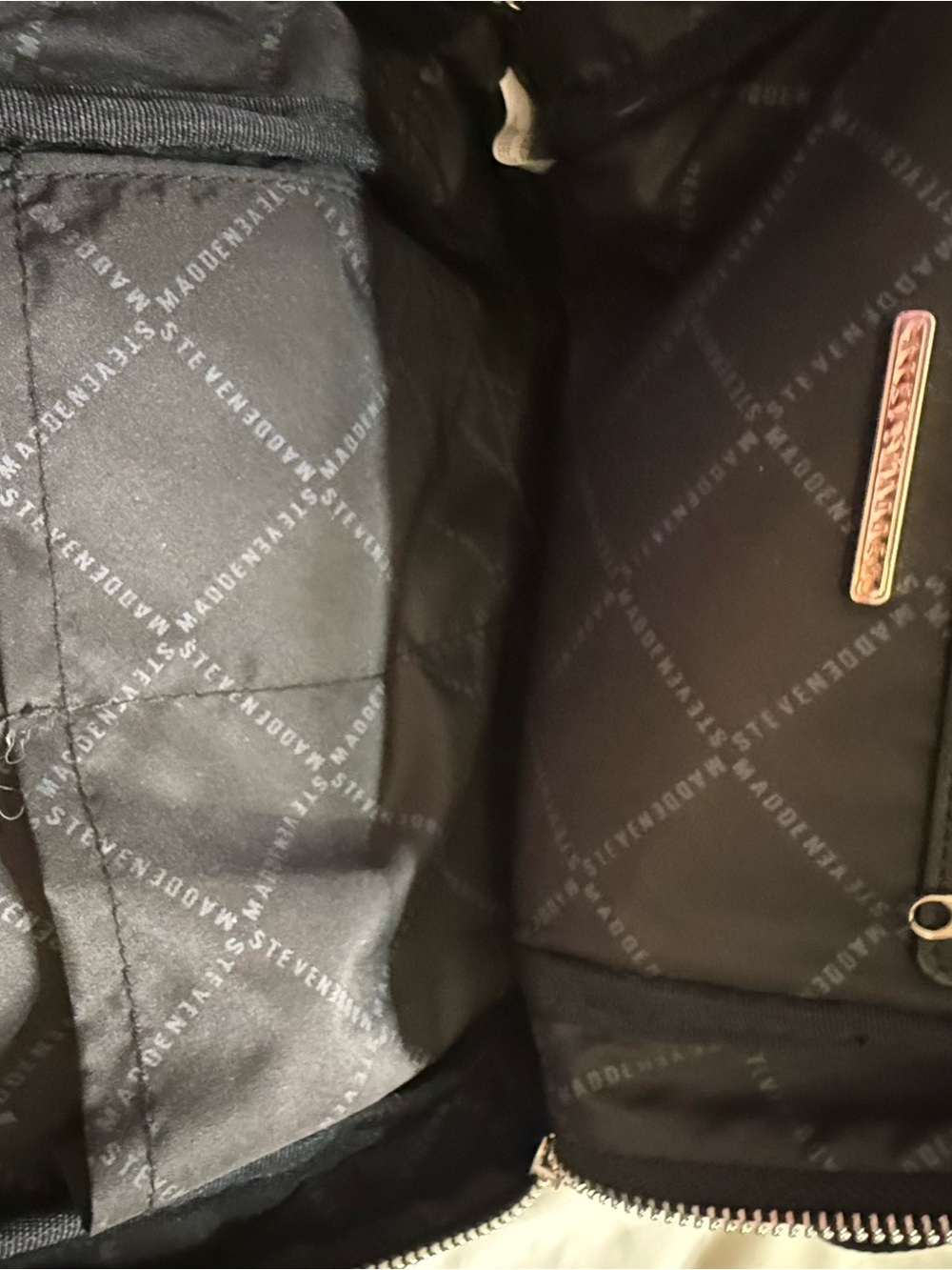 Steve Madden Black Crystal-Studded Mini Backpack - Picture 4 of 5